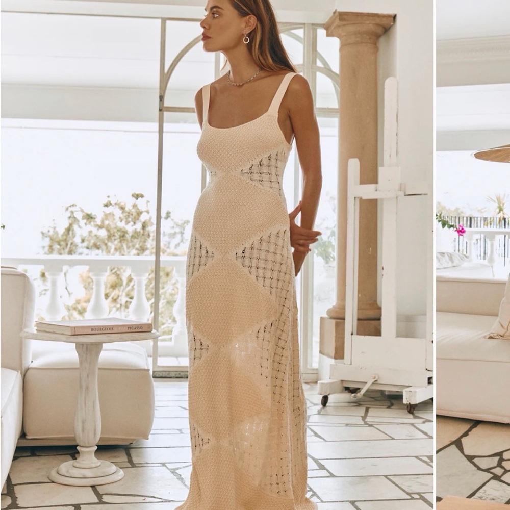 Vinca Knit Maxi Dress Ecru